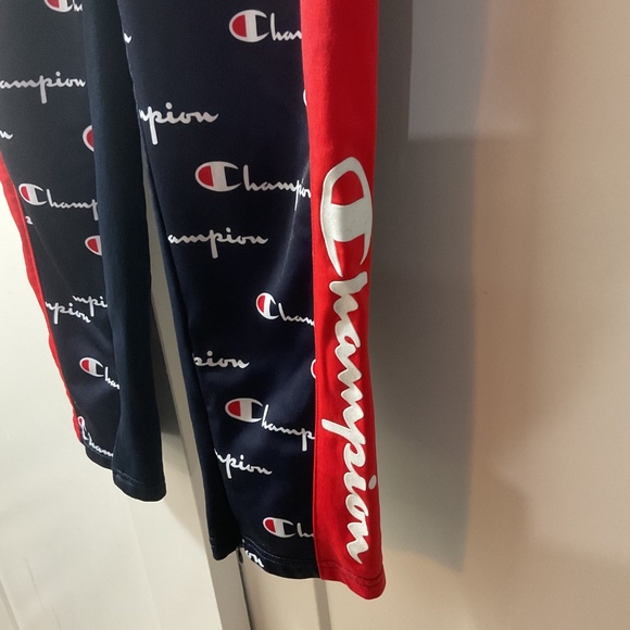 Champion Logo Track Warm Up Pants, Size XL Blue Red - Picture 6 of 8